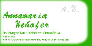 annamaria wehofer business card
